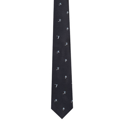 Men Tie - Black Impression Micro Fiber Necktie for Men