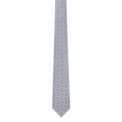 Men Tie - Grey floral/paisley Micro Fiber Necktie for Men