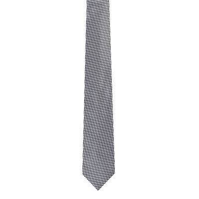 Men Tie - Grey & Black Impression Micro Fiber Necktie for Men