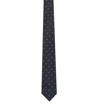 Men Tie - Black Designer Polka Dots ties for men