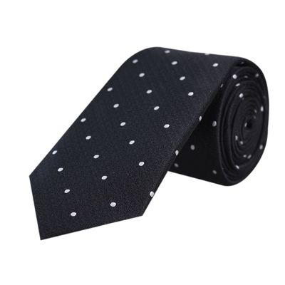 Men Tie - Black Designer Polka Dots ties for men