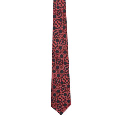 Men Tie - Red & Black floral/Paisley designer Micro Fiber Necktie for Men