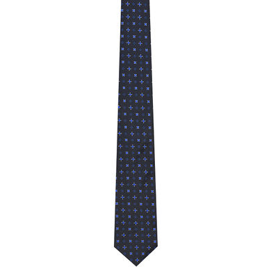 Men Tie - Blue Geometrical design Micro Fiber Necktie for Men