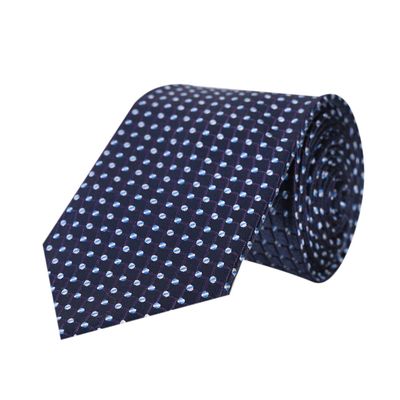 Men Tie - Blue Designer Polka Dots ties for men