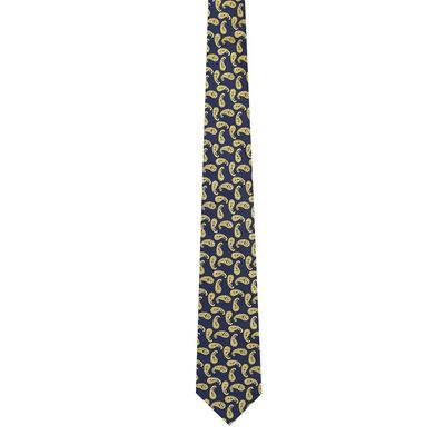 Men Tie - Blue floral/paisley Micro Fiber Necktie for Men