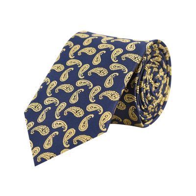 Men Tie - Blue floral/paisley Micro Fiber Necktie for Men