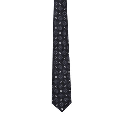 Men Tie - Black floral Micro Fiber Necktie for Men