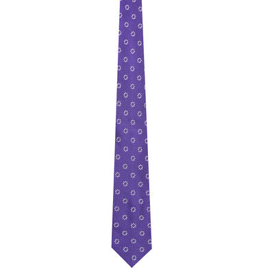 Men Tie - Purple floral Micro Fiber Necktie for Men