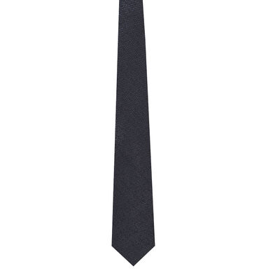 Men Tie - Black Impression Micro Fiber Necktie for Men