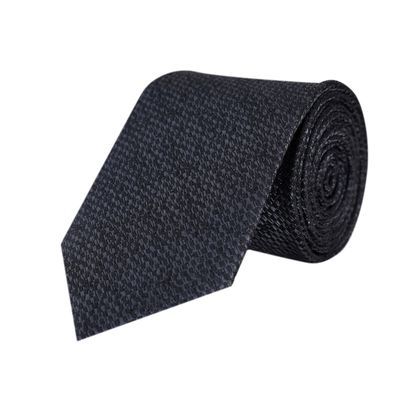 Men Tie - Black Impression Micro Fiber Necktie for Men