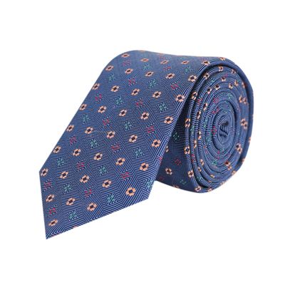 Men Tie - Blue geometrical design Micro Fiber Necktie for Men