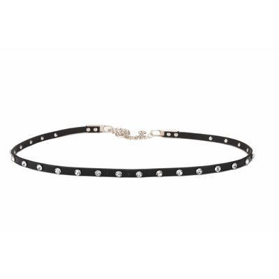 Tiekart women black stone overlaid  belt