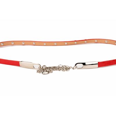 Tiekart women red stone overlaid  belt