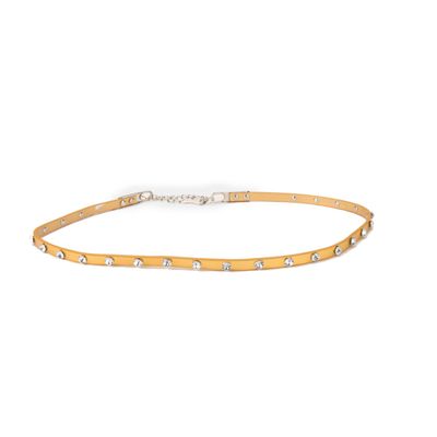 Tiekart women yellow stone overlaid  belt