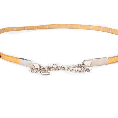 Tiekart women yellow stone overlaid  belt