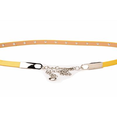 Tiekart women yellow stone overlaid  belt