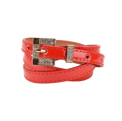 Tiekart women red stone embedded  belt