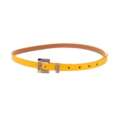 Tiekart women yellow stone embedded  belt