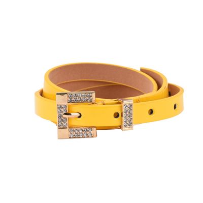 Tiekart women yellow stone embedded  belt