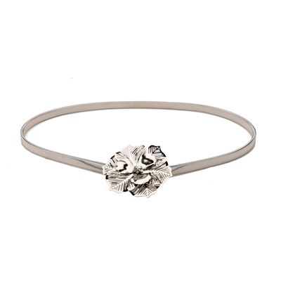 Tiekart women silver floral  belt