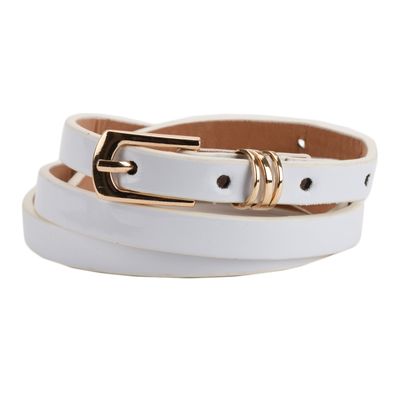 Tiekart women white plain solids  belt