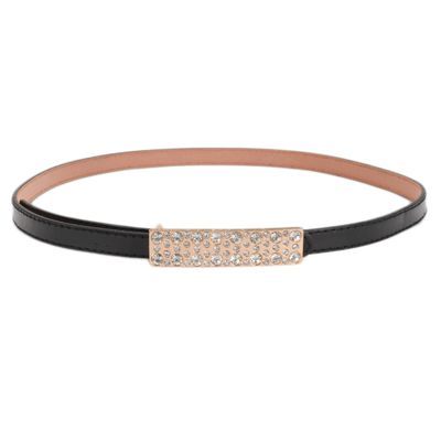 Tiekart women black stone embedded  belt