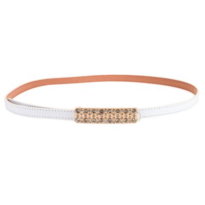 Tiekart women white stone embedded  belt