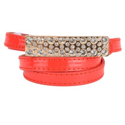 Tiekart women red stone embedded  belt