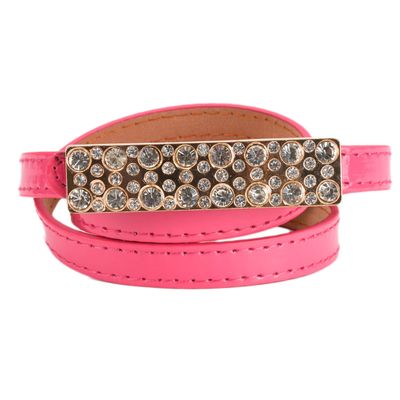 Tiekart women pink stone embedded  belt