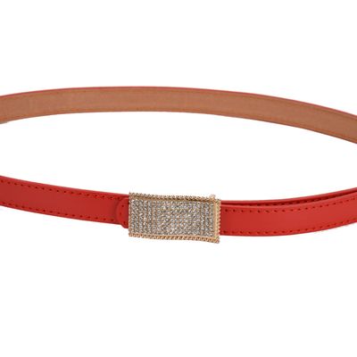 Tiekart women red stone overlaid  belt