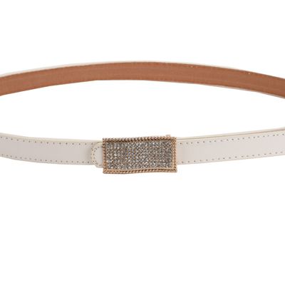 Tiekart women white stone overlaid  belt