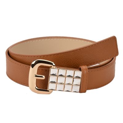 Tiekart women brown stone embedded  belt