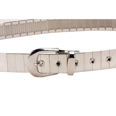 Tiekart women silver striped  belt