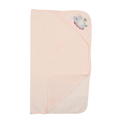 Tiekart Kids soft Hooded Towel  Elephant Design - Peach