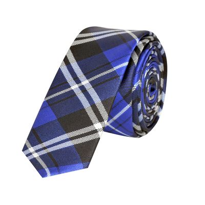 Tiekart men blue checked  thin slim tie