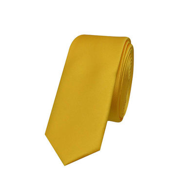 Tiekart Yellow Plain Thin Slim Ties for Men