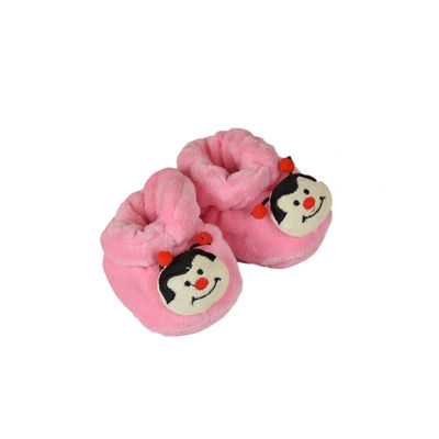 Funky Pink Flannel Booties Footwear for Baby Boys and Baby Girls