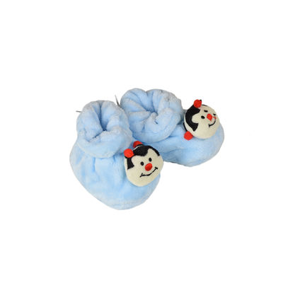 Funky Blue Flannel Booties Footwear for Baby Boys and Baby Girls