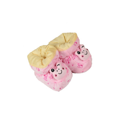 Funky Pink Flannel Booties Footwear for Baby Boys and Baby Girls