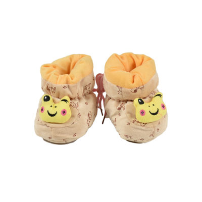 Funky Brown Flannel Booties Footwear for Baby Boys and Baby Girls