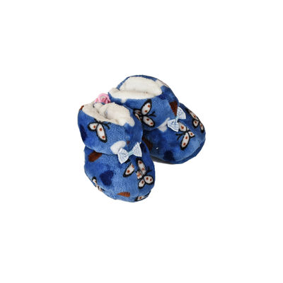 Funky Blue Flannel Booties Footwear for Baby Boys and Baby Girls