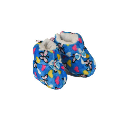 Funky Blue Flannel Booties Footwear for Baby Boys and Baby Girls