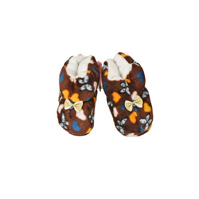 Funky Brown Flannel Booties Footwear for Baby Boys and Baby Girls