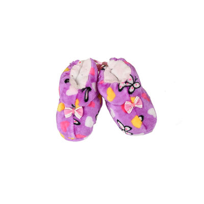 Funky Purple Flannel Booties Footwear for Baby Boys and Baby Girls