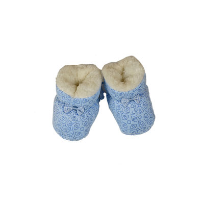 Cute Blue Flannel Booties Footwear for Baby Boys and Baby Girls