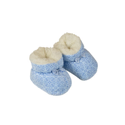 Cute Blue Flannel Booties Footwear for Baby Boys and Baby Girls