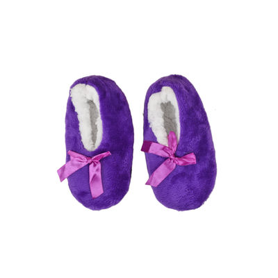 Cute Purple Flannel Booties Footwear for Baby Boys and Baby Girls