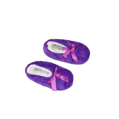 Cute Purple Flannel Booties Footwear for Baby Boys and Baby Girls