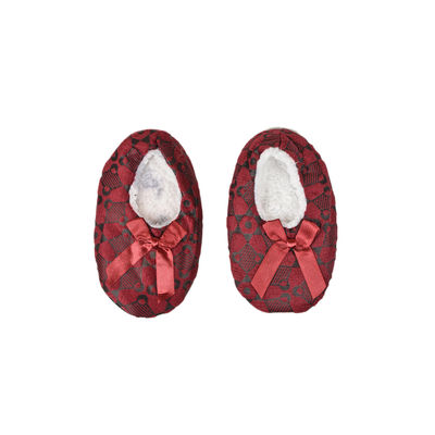 Cute Maroon Flannel Booties Footwear for Baby Boys and Baby Girls