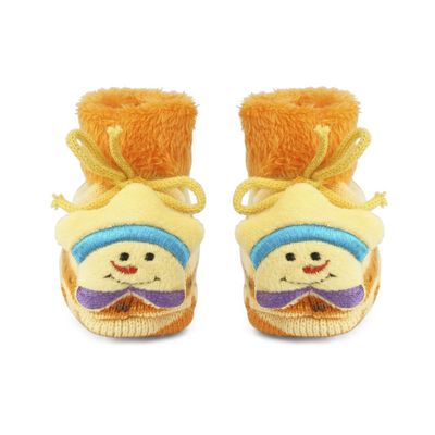 Funky Yellow/Orange Star Booties - Footwear for Baby Boys and Baby Girls